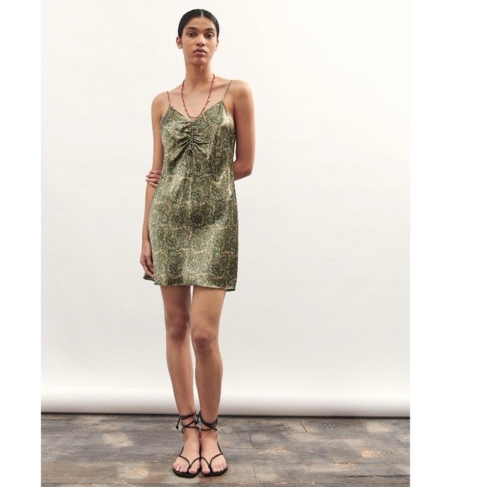 Zara Paisley Ruched Mini Dress